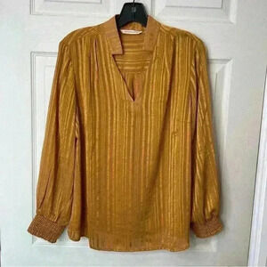 Soft Surroundings 100% Polyester Womens Ruffled Blouse Sz PL